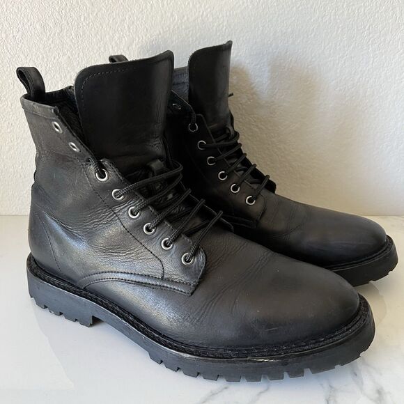 ALLSAINTS Men\'s Whitmore Leather Combat Boots Black Size 41 US 8 main image 6